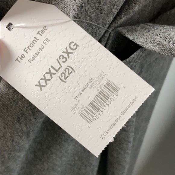 TIME & True Gray Tie Front Tee - Picture 8 of 9